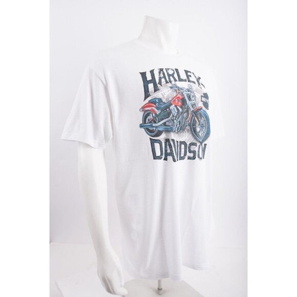 Harley-Davidson Mens Graphic T-Shirt Top XL Flag Rommel Scranton PA Biker - Picture 2 of 6